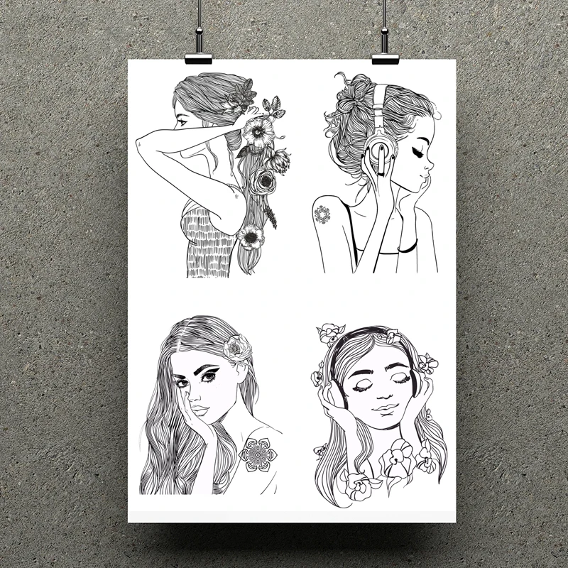 

ZhuoAng Fashion Girls Clear Stamps For DIY Scrapbooking/Card Making Decorative Silicon Stamp Crafts