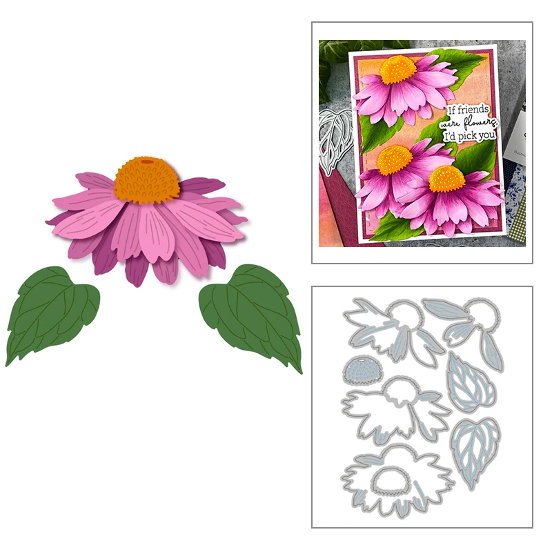 

2021 New Plant Coneflower Metal Cutting Dies For DIY Craft Making Paper Greeting Card Decoration Scrapbooking No Clear Stamp Set