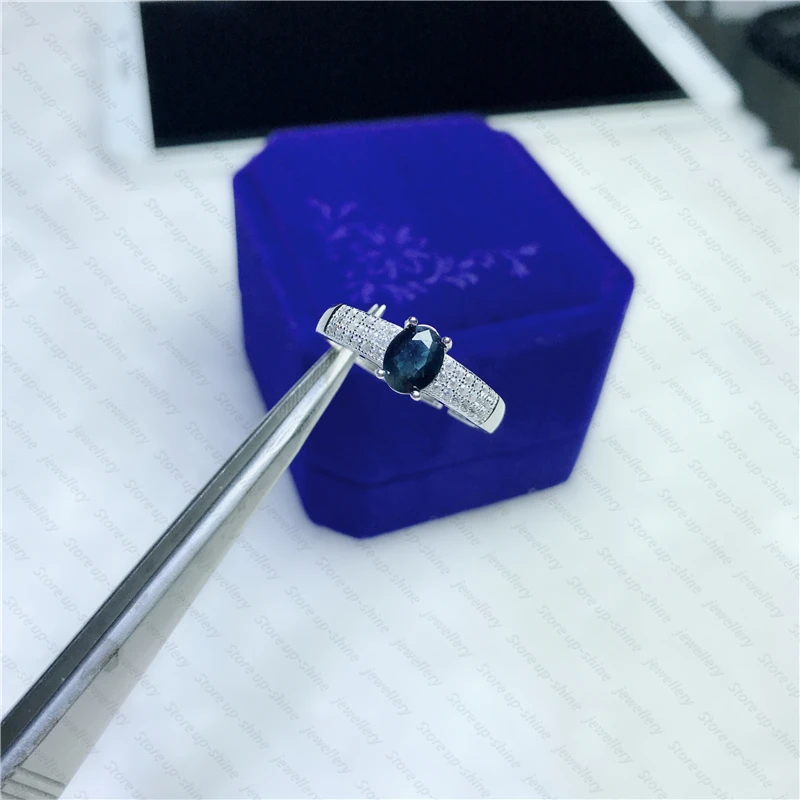 

Best selling style natural sapphire ring 925 silver women's ring classic atmosphere fashion elegant style