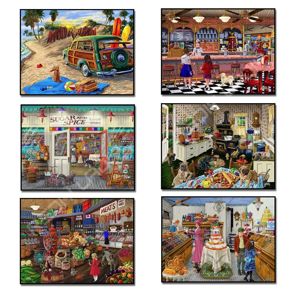 Полная Алмазная картина квадратная/круглая дрель 5D алмазная вышивка пейзаж