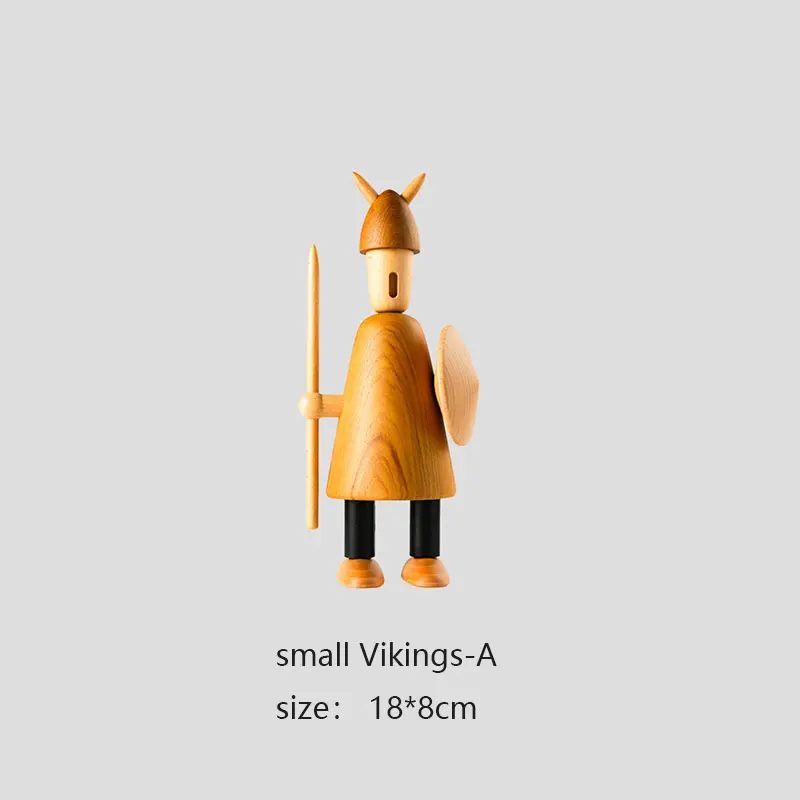 small Vikings-A 1 шт. обезьяна основной цвет деревянные ремесла обработки тика подарки в виде животного практичные домашние твердые деревянные украшения - Цвет: small Vikings-A