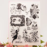 butterfly fairy silicone clear seal stamp diy scrapbook diary coloring embossing album decoration rubber stamp handmade reusable