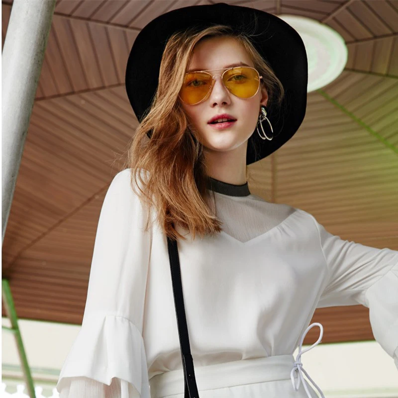 

2021 New Trendy Frog Glasses Fashion Sunglasses Yellow Night Vision Goggles Sunglasses