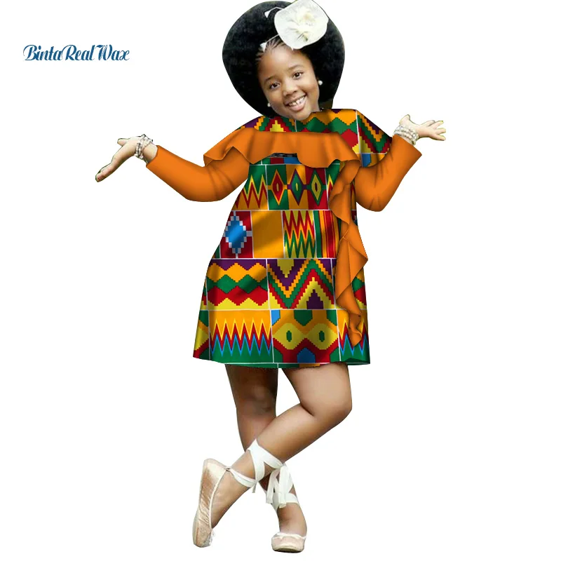 Милая хлопковая одежда для девочек в африканском стиле Платья с принтом Дашики