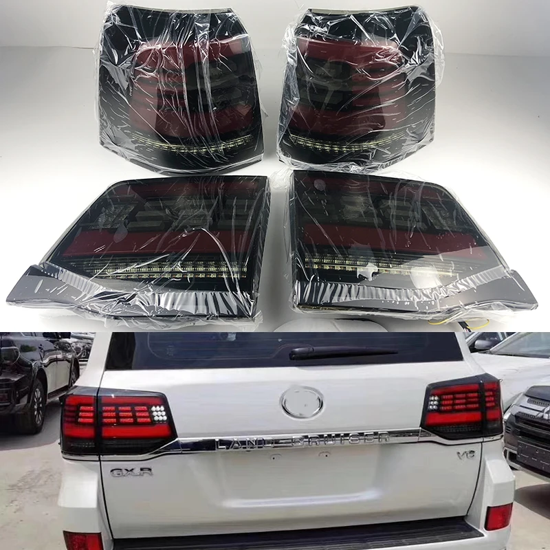 

For Toyota Land Cruiser 200 LC200 2008 2018 Car LED black Tail Light Rear Fog Lamp Brake Reverse Turn Signal Samurai