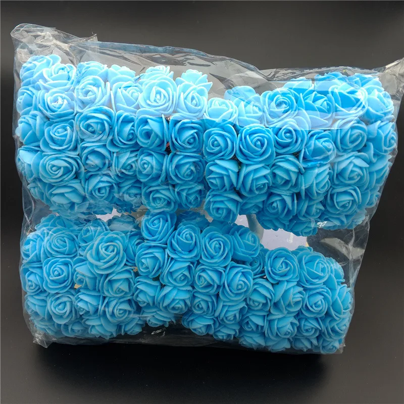 144 шт./упак. мини Пены Искусственный цветок розы Свадебный декор букета рукоделия
