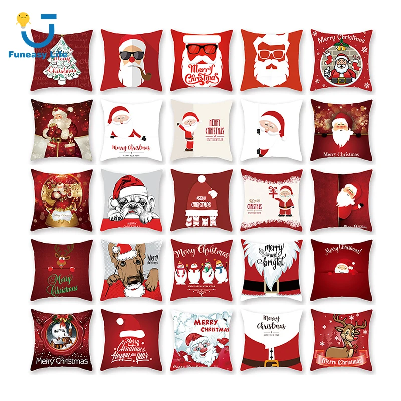 Чехол для подушки с изображением Санта Клауса оленя Фламинго