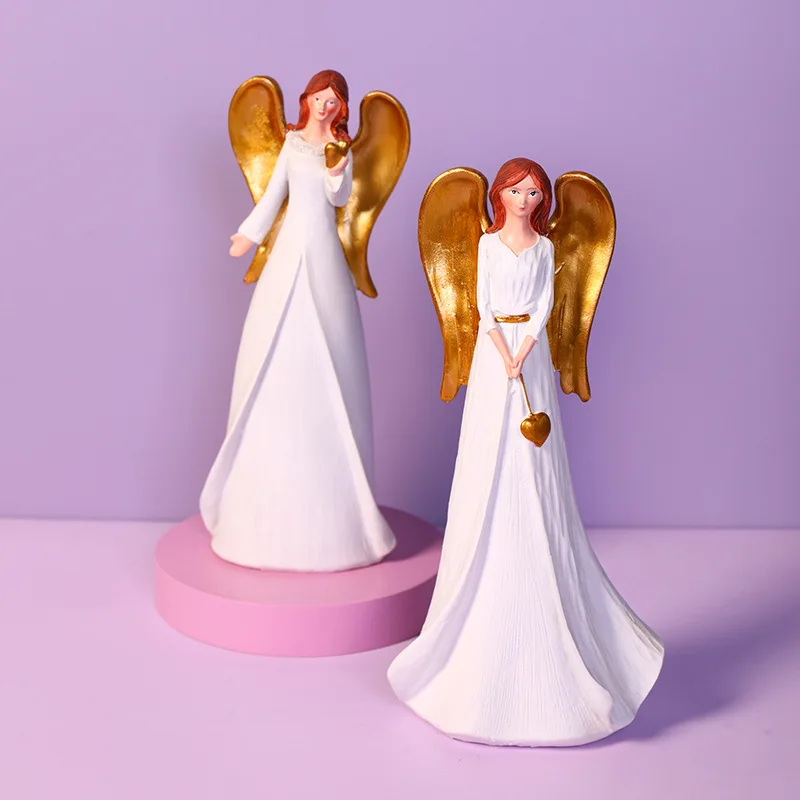 

Креативное украшение в виде ангела в скандинавском стиле для дома и офиса, украшение из смолы в виде ангела, рождественский подарок, украшен...