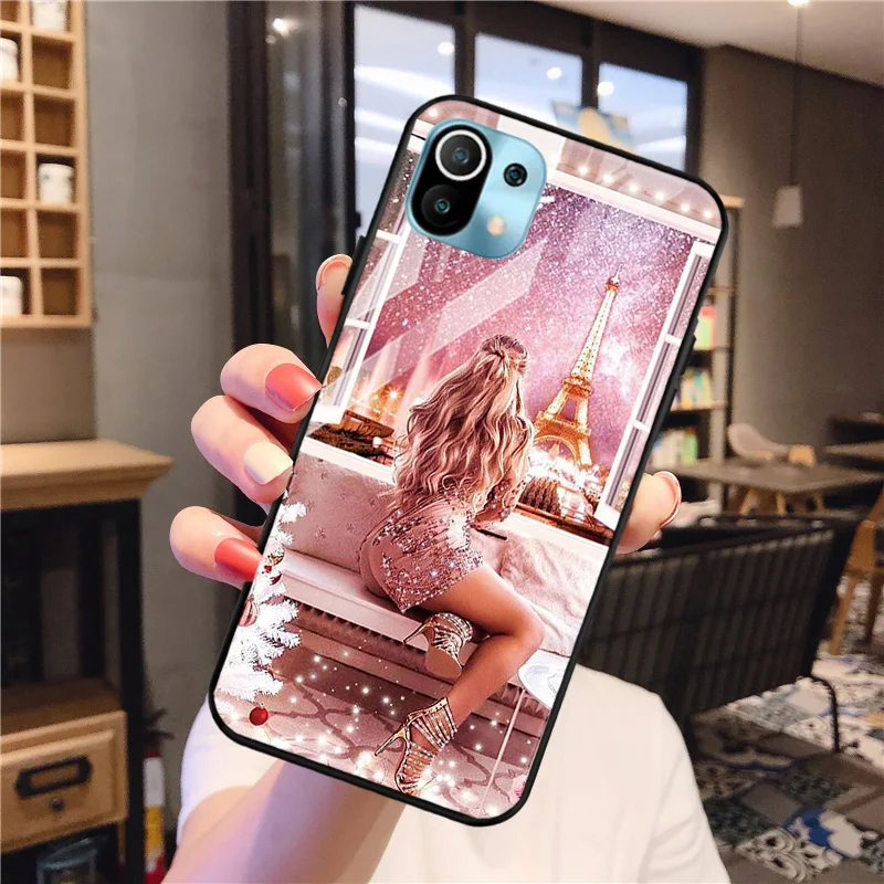 

Tempered Glass Case For Xiaomi Mi 11 Case Mi 10T Lite Note 10 Pro A2 A3 Lite MI9 Se Soft Bumper For MI Poco X3 Nfc M3 F2 Pro X2