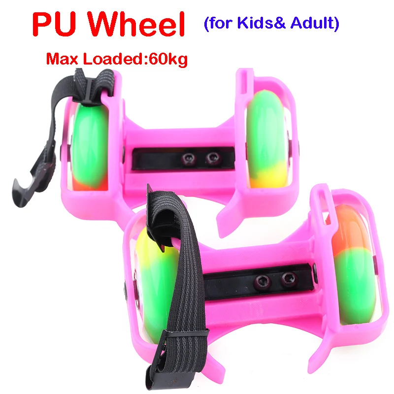 60KG PU pink Мигающая обувь для катания на роликах; маленький вихревой шкив; флэш-колесо; роликовые коньки; спортивные роликовые коньки; обувь для детей и взрослых - Цвет: 60KG PU pink