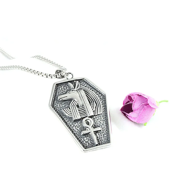 Ретро Анубис мистический Египетский гроб амулет кулон ожерелья для мужчин