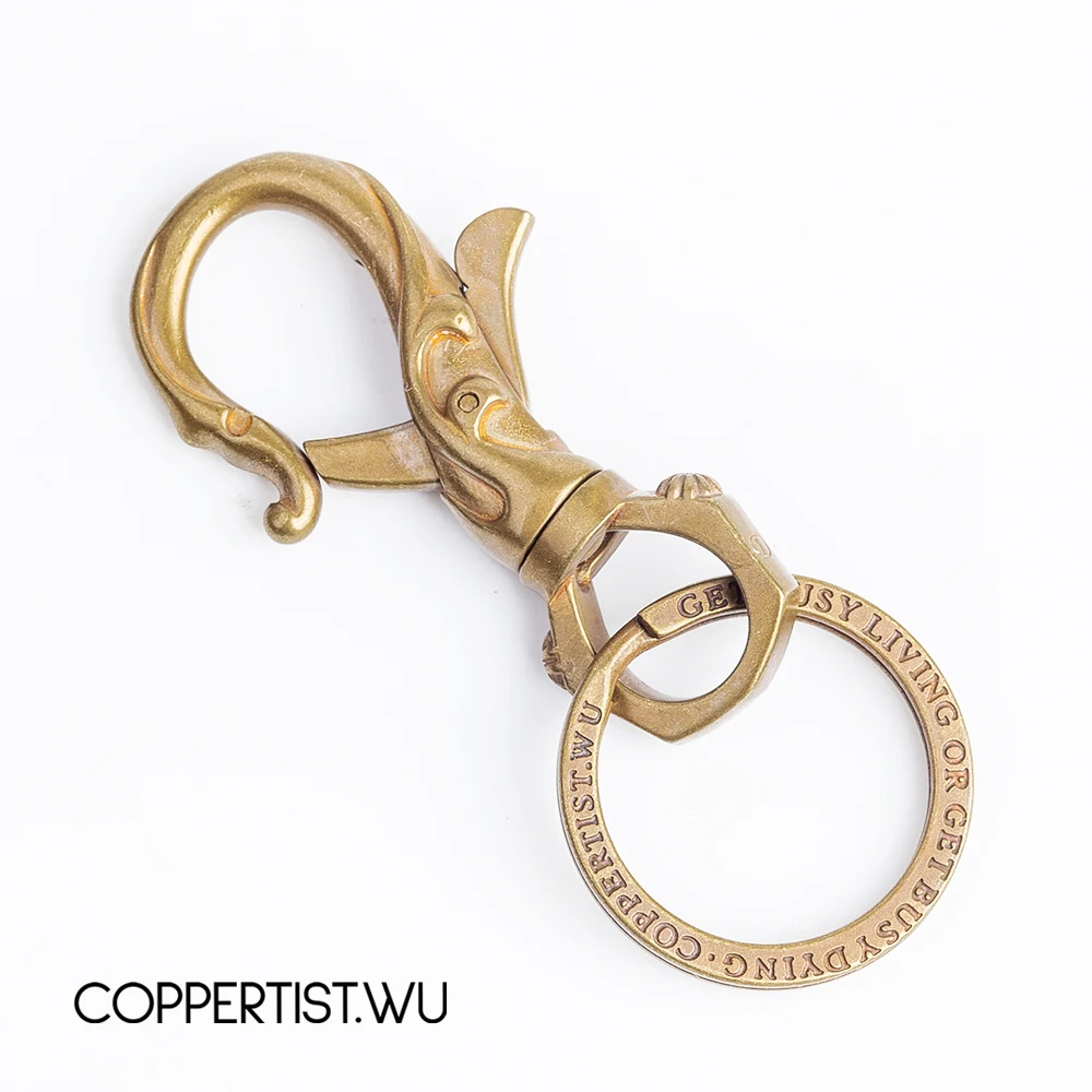 Coppertist. wu бронзовый цветок декоративный узор карабин Омар застежки Поворотный коготь крюк брелок подвеска