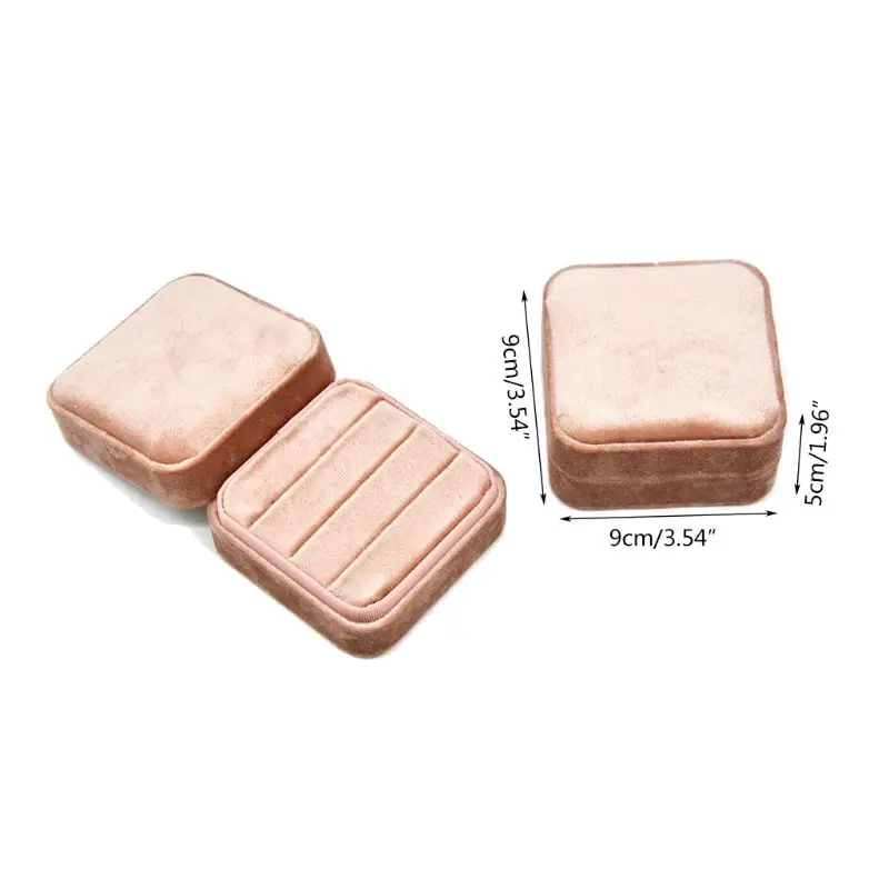 

Velvet Wedding Ring Box Square Jewelry Box Valentine's Day Ring Box With Detachable Lid Jewelry Display Case