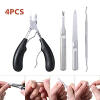 4pcs toenail clipper set stainless steel nail clippers for thick ingrown toe nail precision nail scissor cut toenails tool
