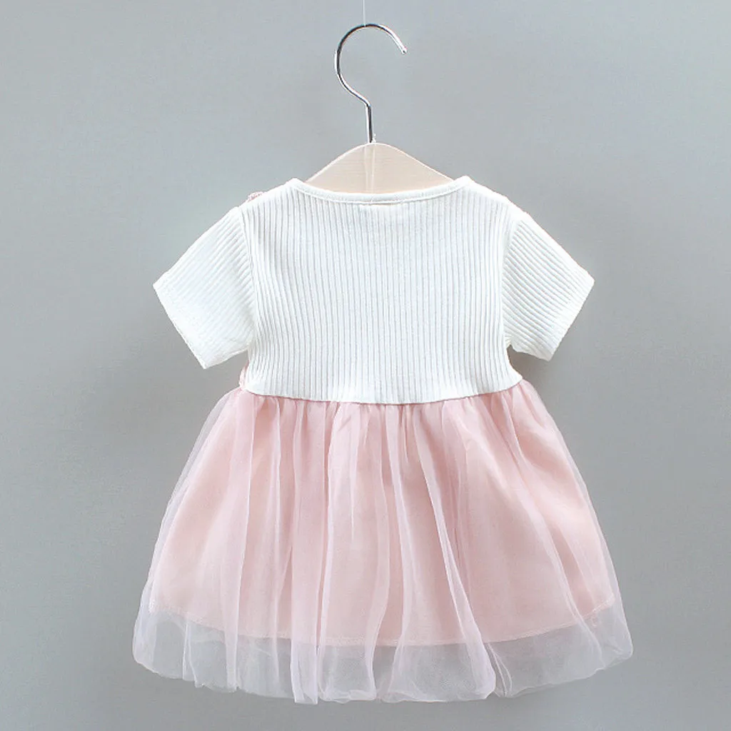 Платье пачка для новорожденных девочек короткий рукав бант бальные платья