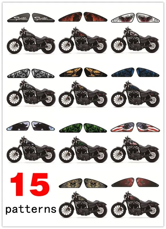 Наклейка на топливный бак мотоцикла 3D стикер для Harley Sportster XL 883 1200 48 72 Cafe Racer Street