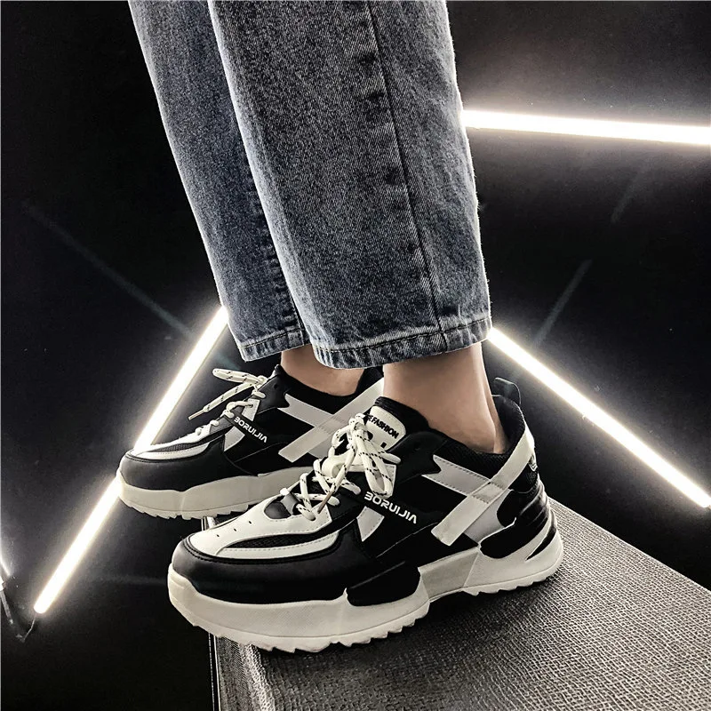 817W-Black Женские кроссовки; коллекция года; разноцветная женская обувь на толстой подошве; обувь на платформе, визуально увеличивающая рост; Женская Повседневная Дизайнерская обувь - Цвет: 817W-Black