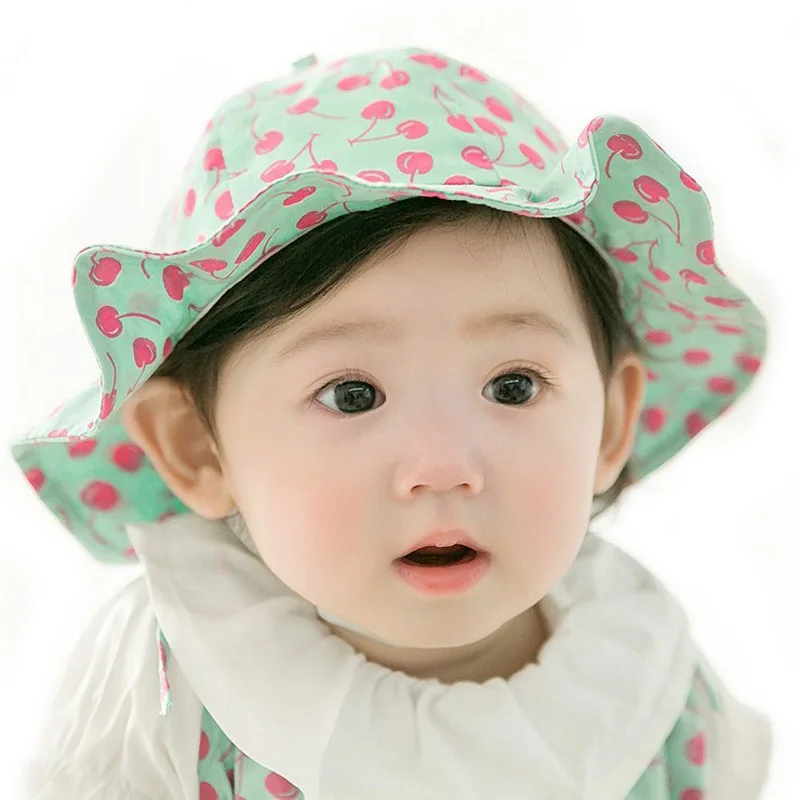 Модная летняя детская шапка принцессы принт с фруктами Детская Милая шапочка для