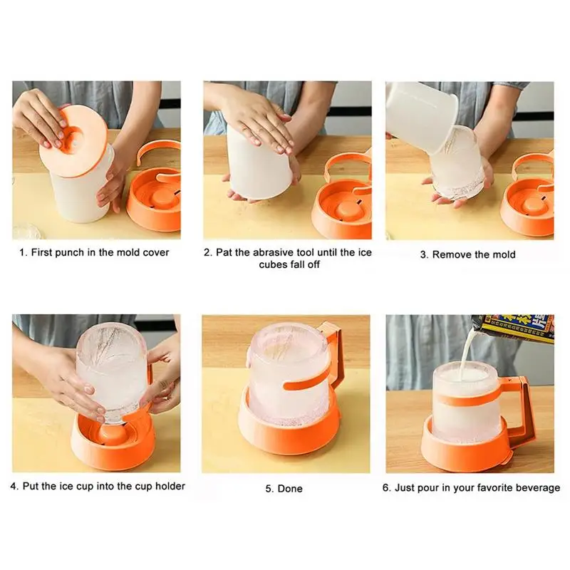 

Ice Cup Maker Mold Ice Cube Tray Mold for DIY Summer Drinking Tool bottom cup holder to prevent overflow.