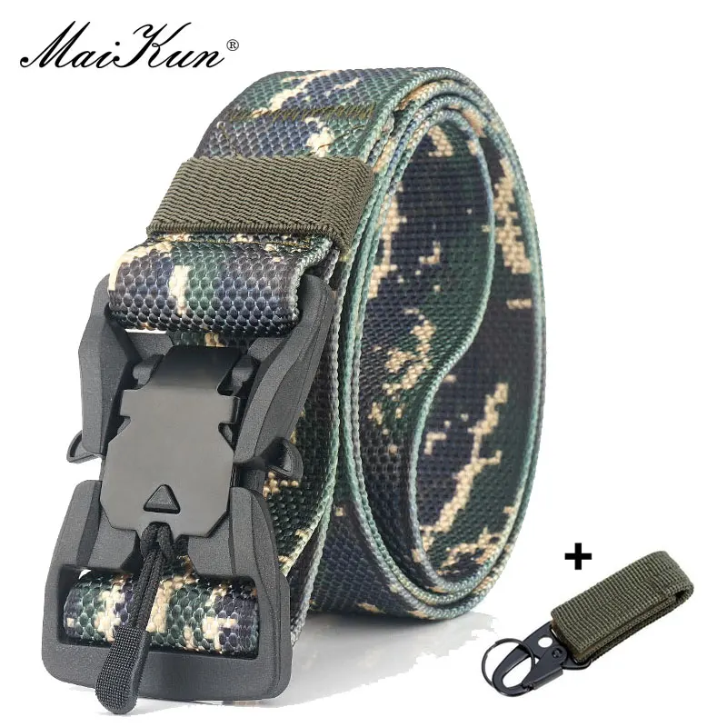 camouflage4-1 Maikun нейлоновые пояса для мужчин, ремень с металлической пряжкой, открытый охотничий ремень, военный инвентарь, боевой тактический Мужской ремень - Цвет: camouflage4-1