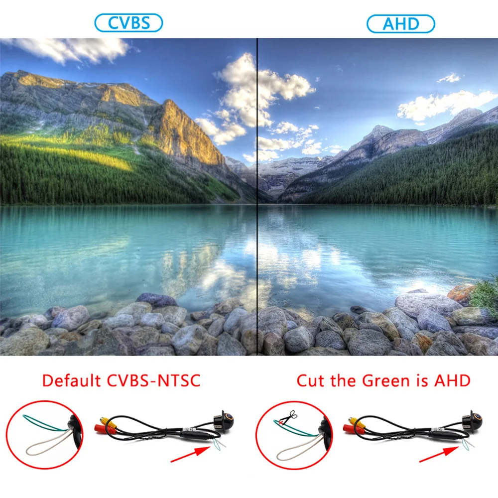Universal CCD AHD/CVBS Car Parking Rear View Camera 180 Degree Fisheye Night Vision Waterproof Reverse Auto Backup | Автомобили и