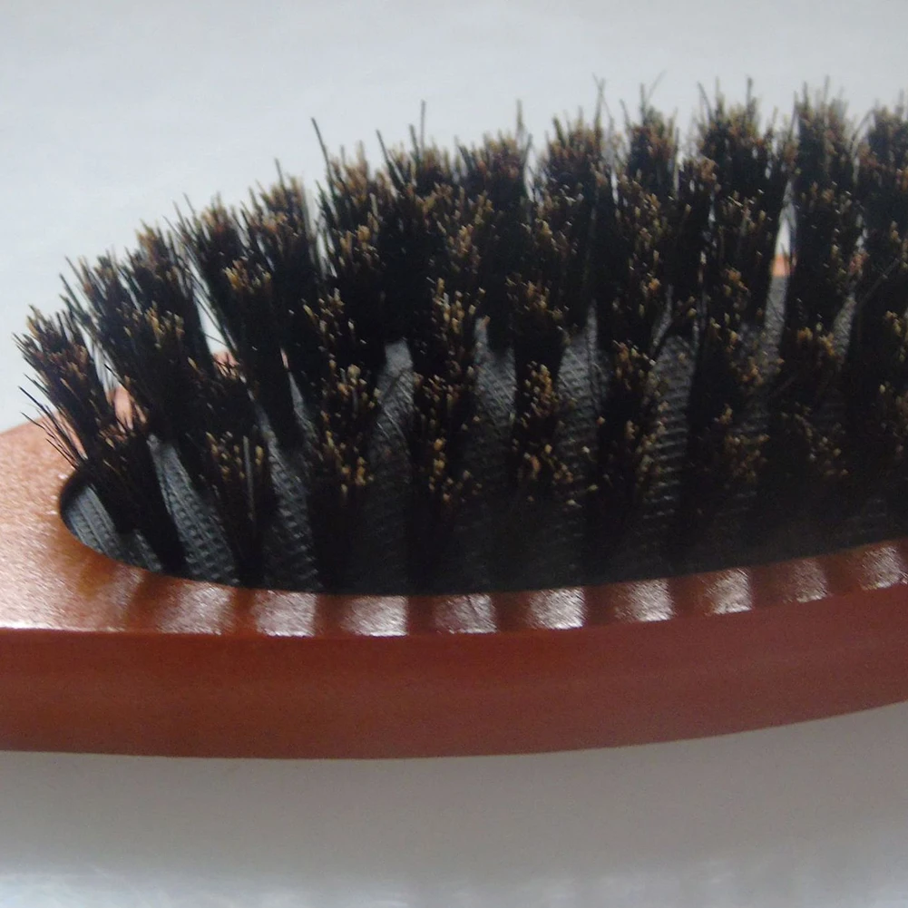 

Natural Boar Bristle Hairbrush Massage Comb Anti-static Hair Scalp Paddle Brush Beech Wooden Handle Hair Brush Styling Tool