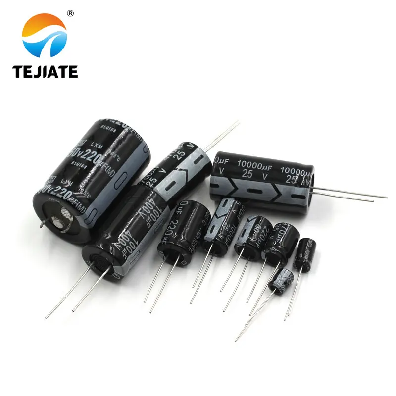 Прямой Алюминиевый электролитический конденсатор DIP сделай сам 16 В 25 в 35 100 470 мкФ