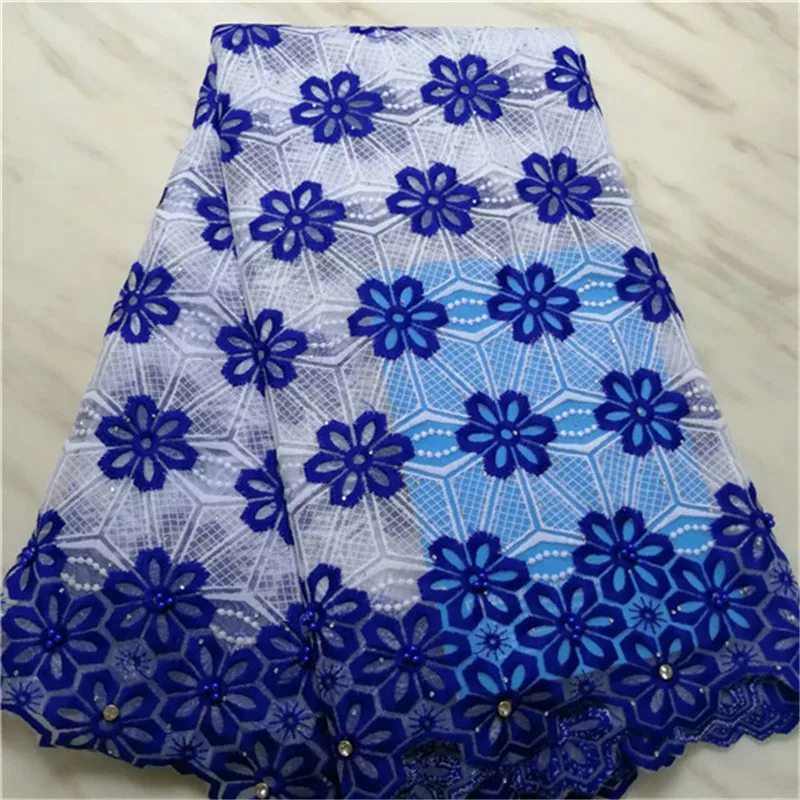 Новинка 2019 синяя африканская кружевная ткань из гипюра Высококачественная