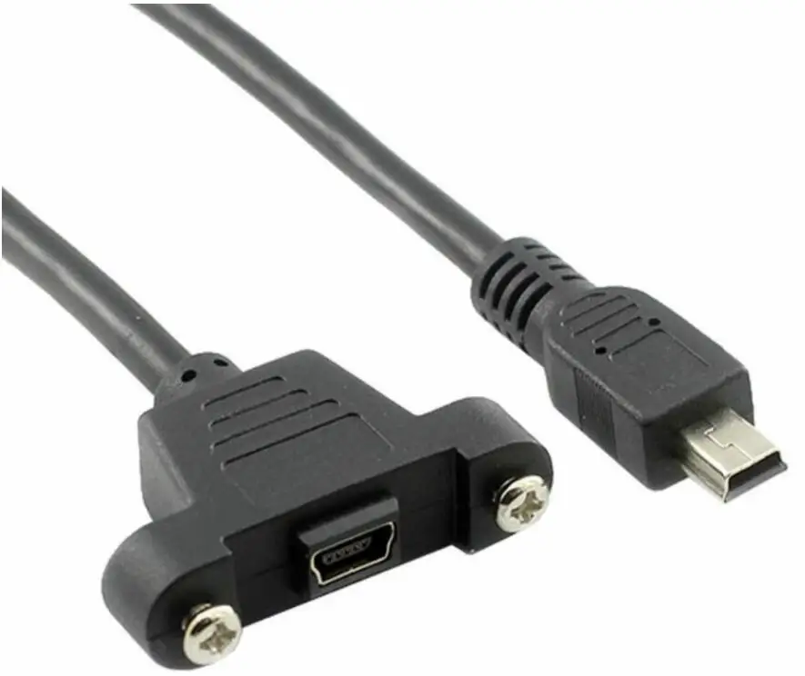 USB кабель для скрытого монтажа 2 0 Mini B штекер гнездовой с винтами|Компьютерные