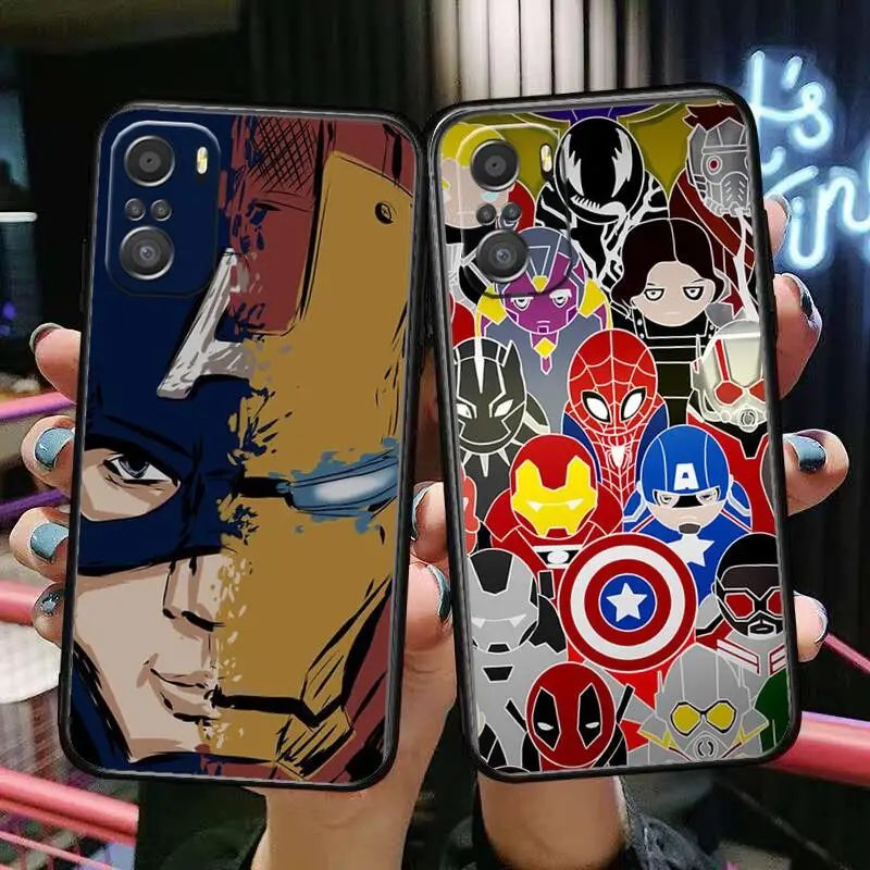 

Marvel Comics Heroes For Xiaomi Redmi Note 10S 10 9T 9S 9 8T 8 7S 7 6 5A 5 Pro Max Soft Black Phone Case