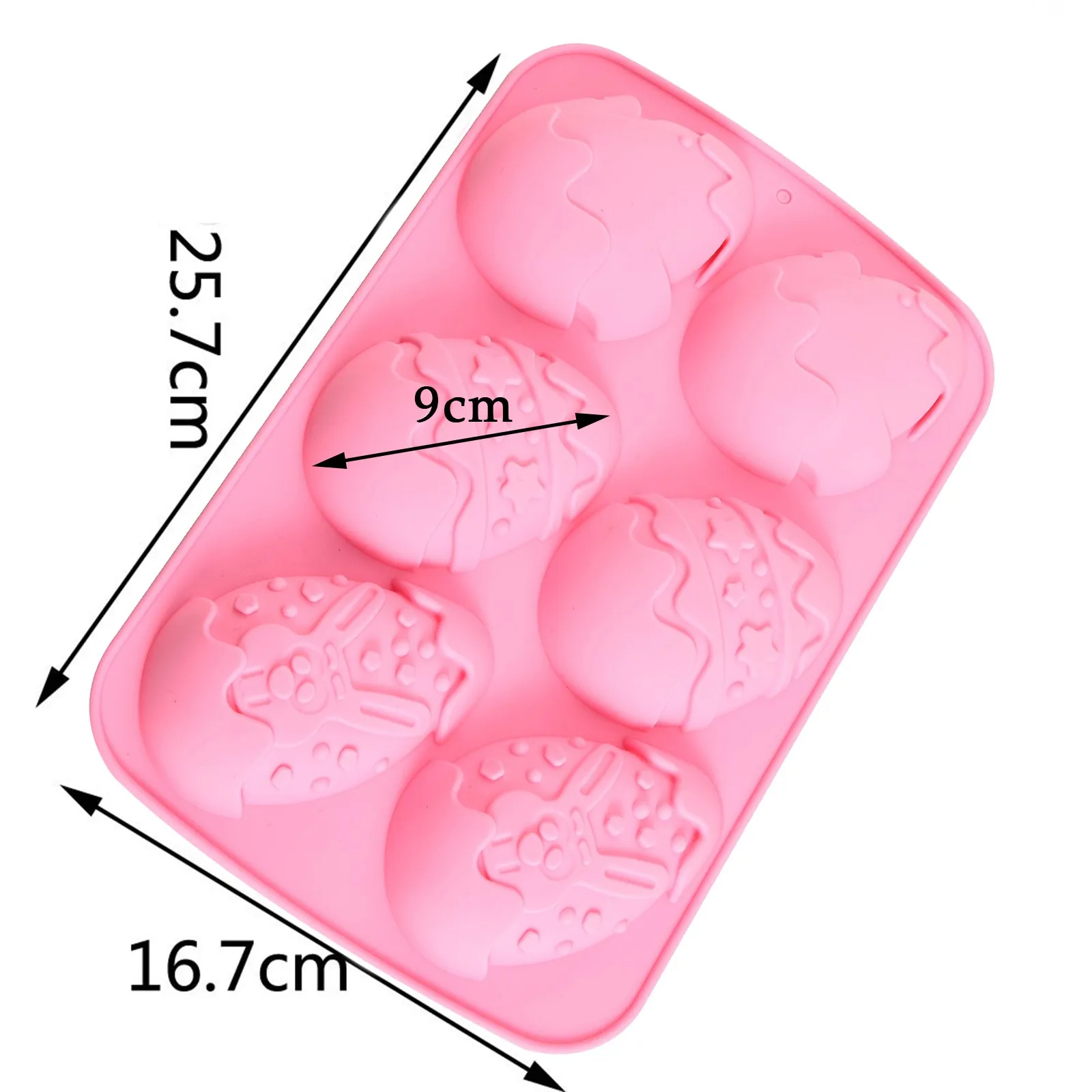 

6 Cavity Easter Egg Shaped Silicone Baking Mold 3D Cake Mold Muffin Chocolate Cookie Baking Mould Pan Ice Maker Mould