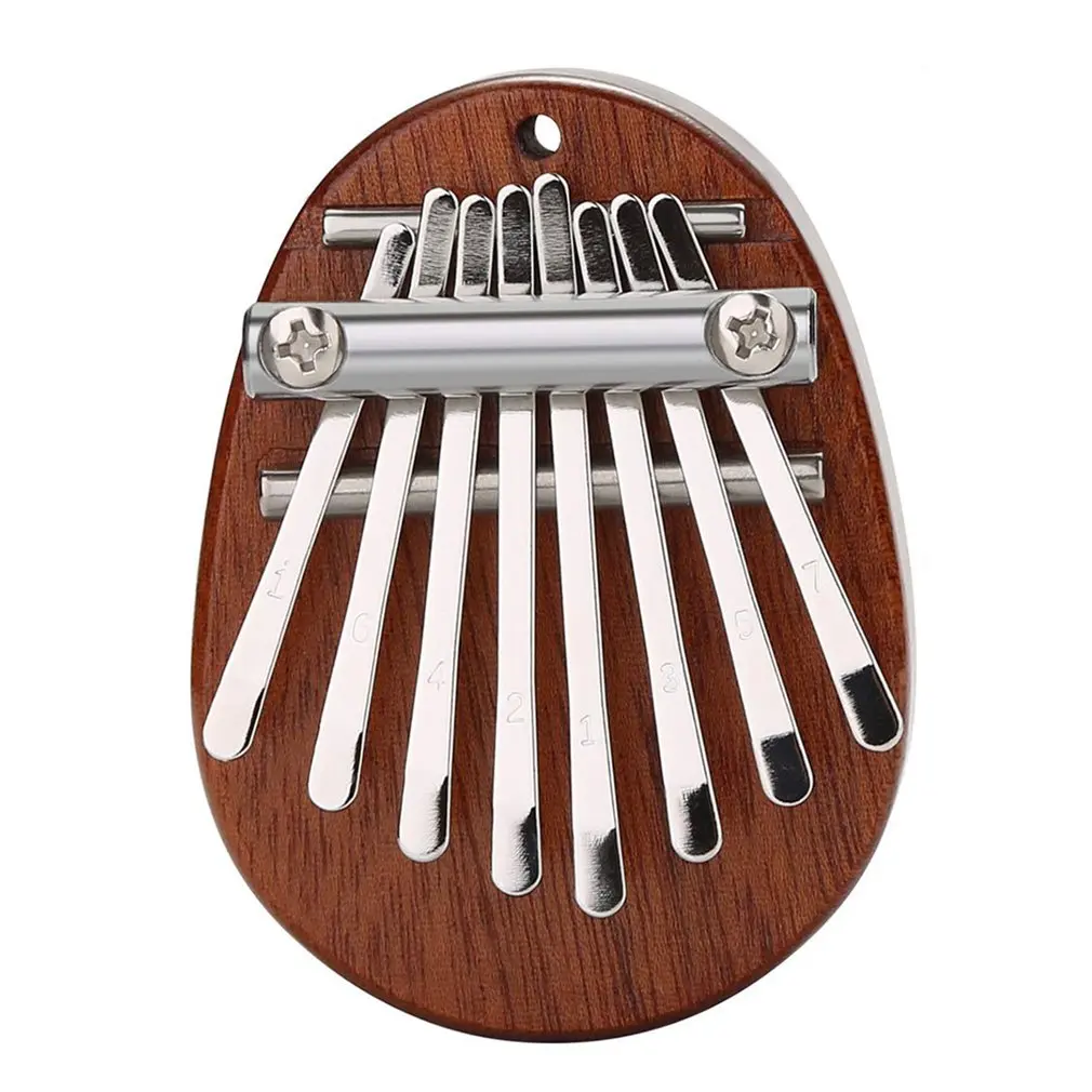 

8 Keys Mini Kalimba Thumb Piano Solid Wood Gift Toy With Lanyard Pendant Gifts for Beginners