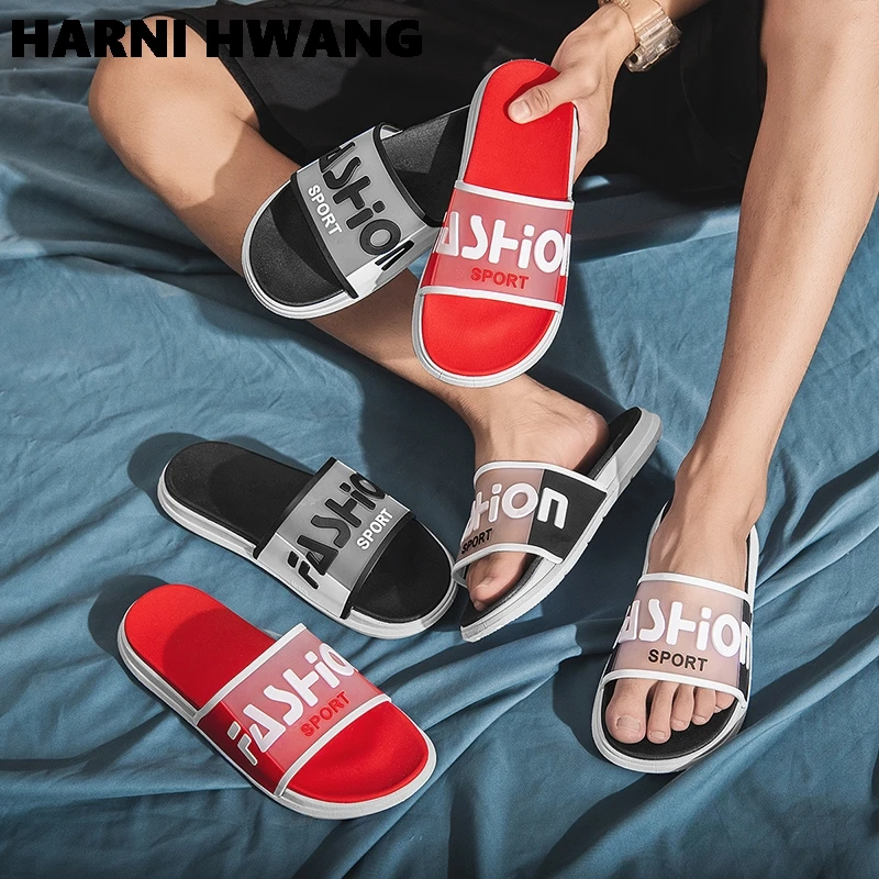 

2021 Summer Fashion Men's And Women's Slippers Transparent Soft And Comfortable Beach Outdoor Sandals Eva Flip Flops Size 35-44