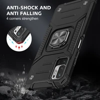 magnetic metal ring stand armor shockproof case for xiaomi redmi note 10 5g 10s 10 pro soft tpu hard pc protective back cover