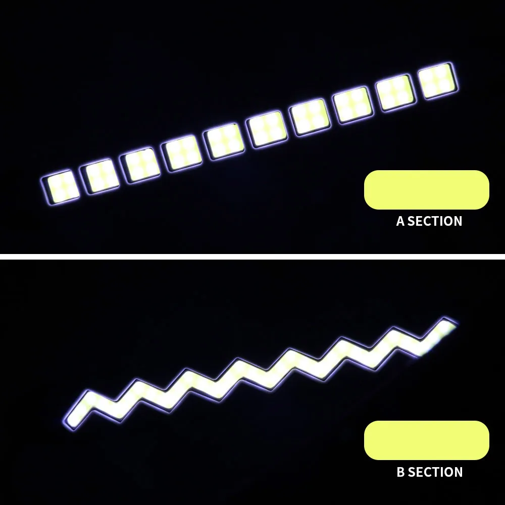 

2Pcs DRL 385mm COB Daytime Running Light Flexible Soft Tube Guide Car LED Strip Turn Signal Waterproof Lamp