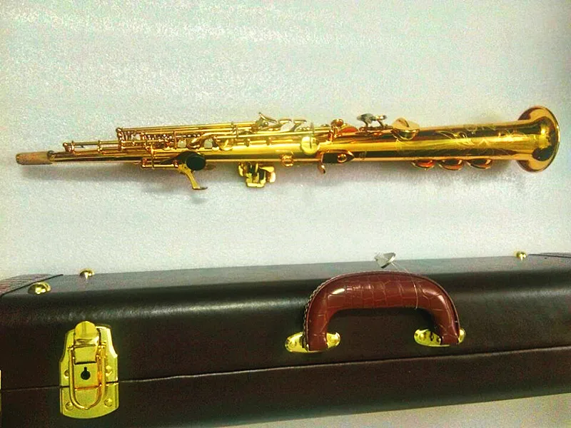 Высококачественный сопрано Sax Pitch B золотой лак саксофон музыкальный рупор