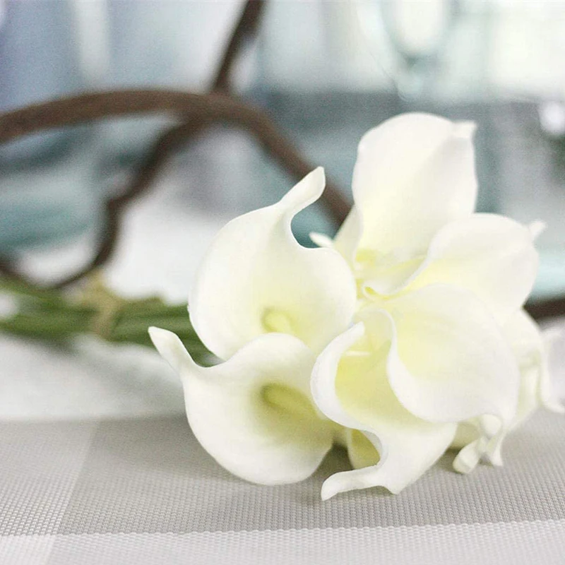 Высокое качество 12 шт ручной работы Цветы Калла Лилия Свадебный букет для дома и