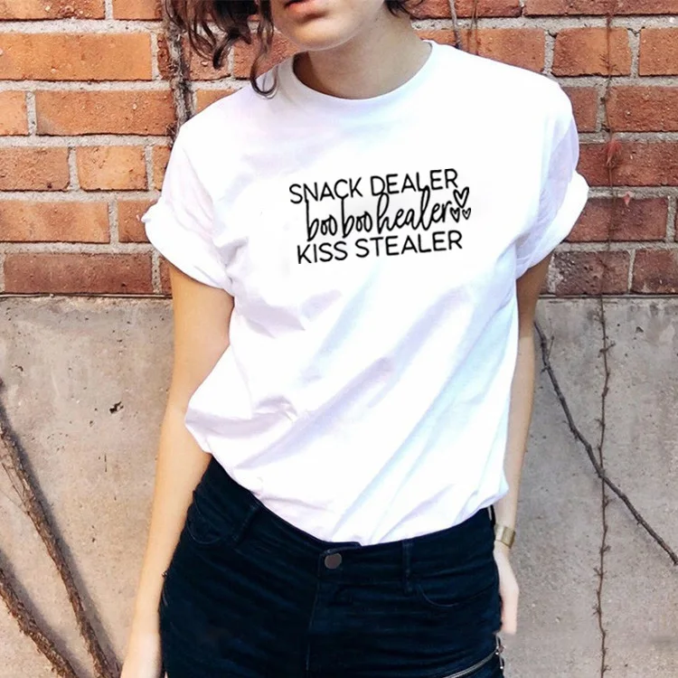 Футболка женская хлопковая с круглым вырезом и коротким рукавом