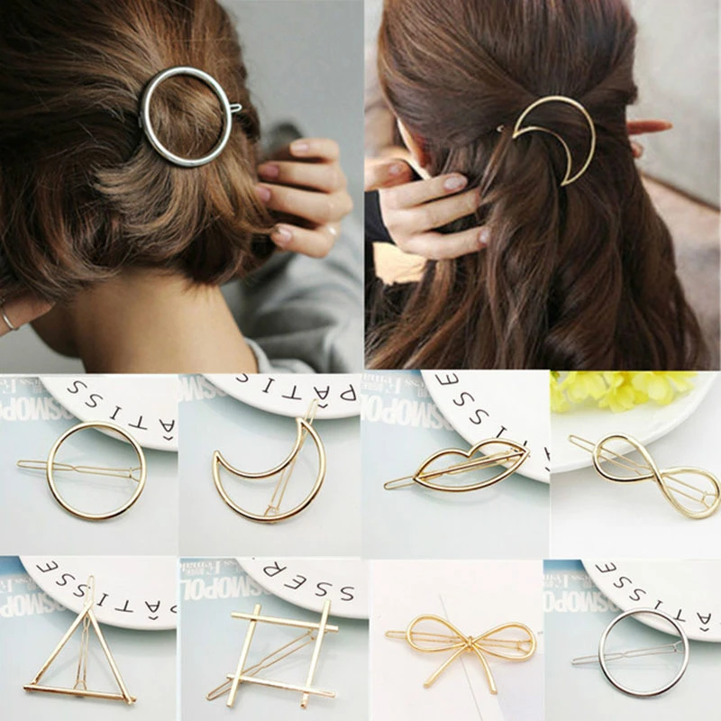 

Fashion Hair Clip for Women Elegant Design Triangular Moon Lip Round Barrette Stick Hairpin Hair Pins Head Accessories
