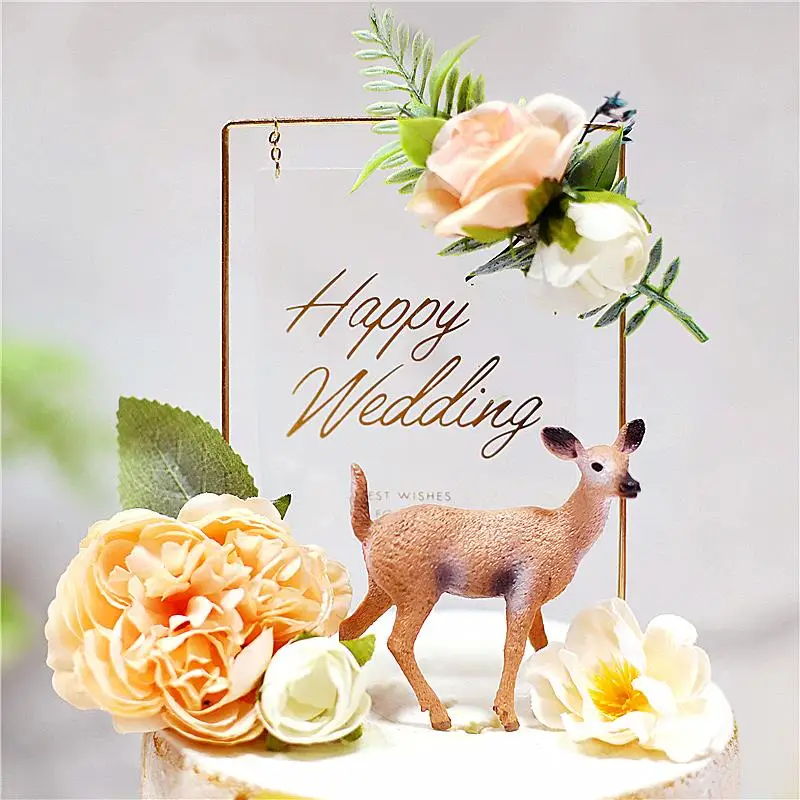 Крюк Свадебный нежный цветок торт Топпер для помолвки вечеринок юбилей выпечки