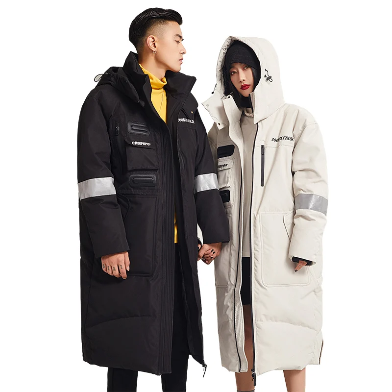 

New Arrivals Winter Down Jacket Men Thickening Long Trend In White Duck Down Hot-selling Couple Coat