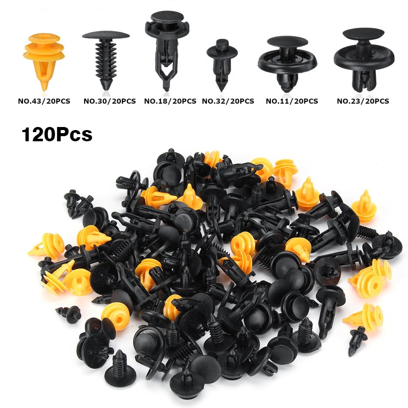 

120pcs Car Door Bumper Fixed Clips Door Liner Fixed Clamp Bumper Fender Clips for Toyota Camry Corolla Reiz