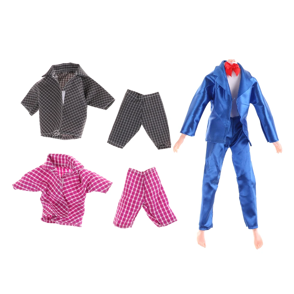

5set/lot Beautiful Casual Suits Clothes Tops Pants For Boy Friend Ken Dolls For Doll Accessories Wholesale