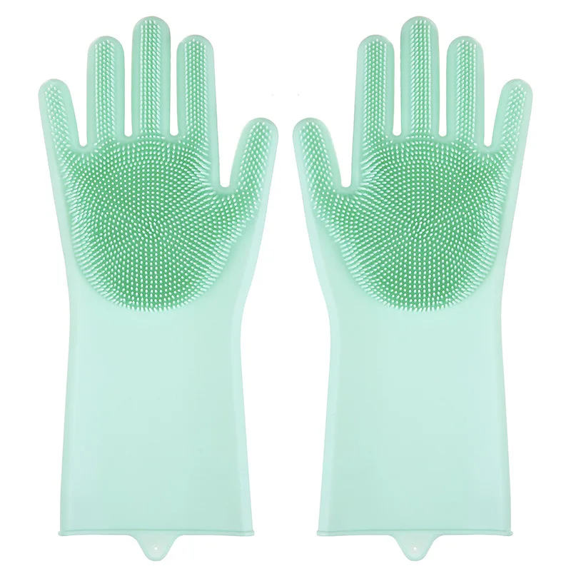 

1 Pair Magic Silicone Dishwashing Scrubber Dish Washing Sponge Rubber Scrub Gloves Kitchen Cleaning Tools
