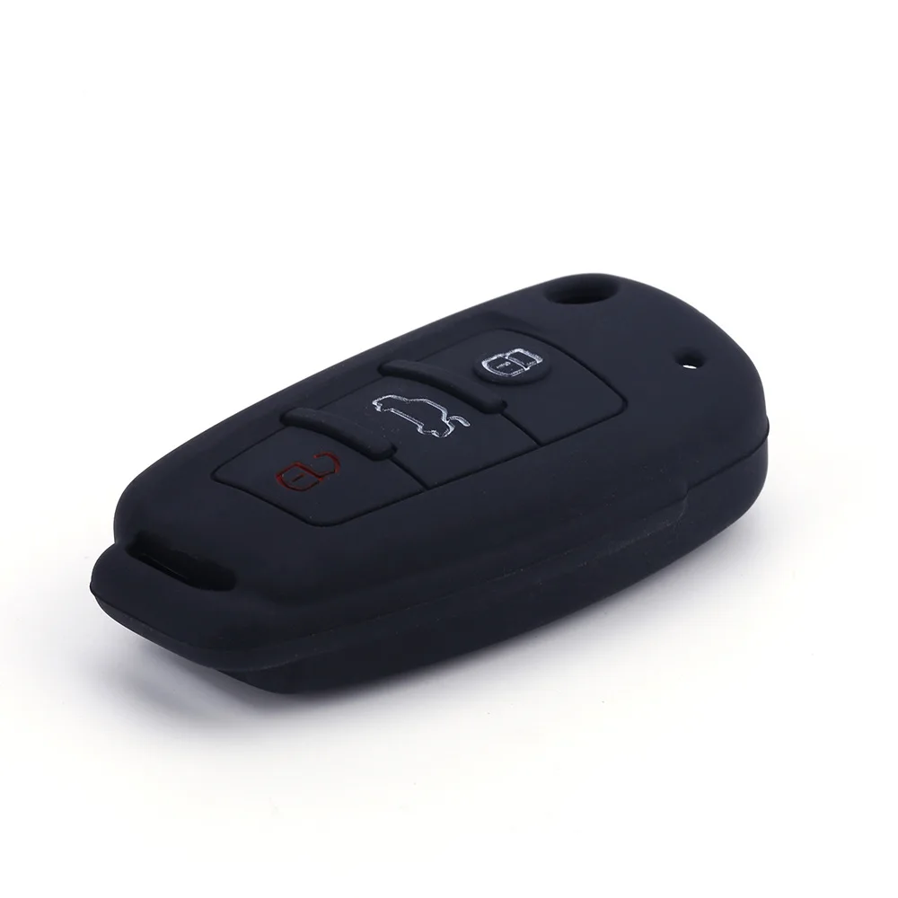 Применимый CHERY складной 3 ключа силиконовый чехол для ключей JAC пульт дистанционного управления мягкий Silcone ключ сумка Противоугонная Автомобильная крышка ключа