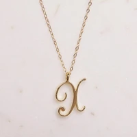 5pcs stainless steel alloy usa alphabet initial letter x america 26 english word letter family friend name sign necklace jewelry