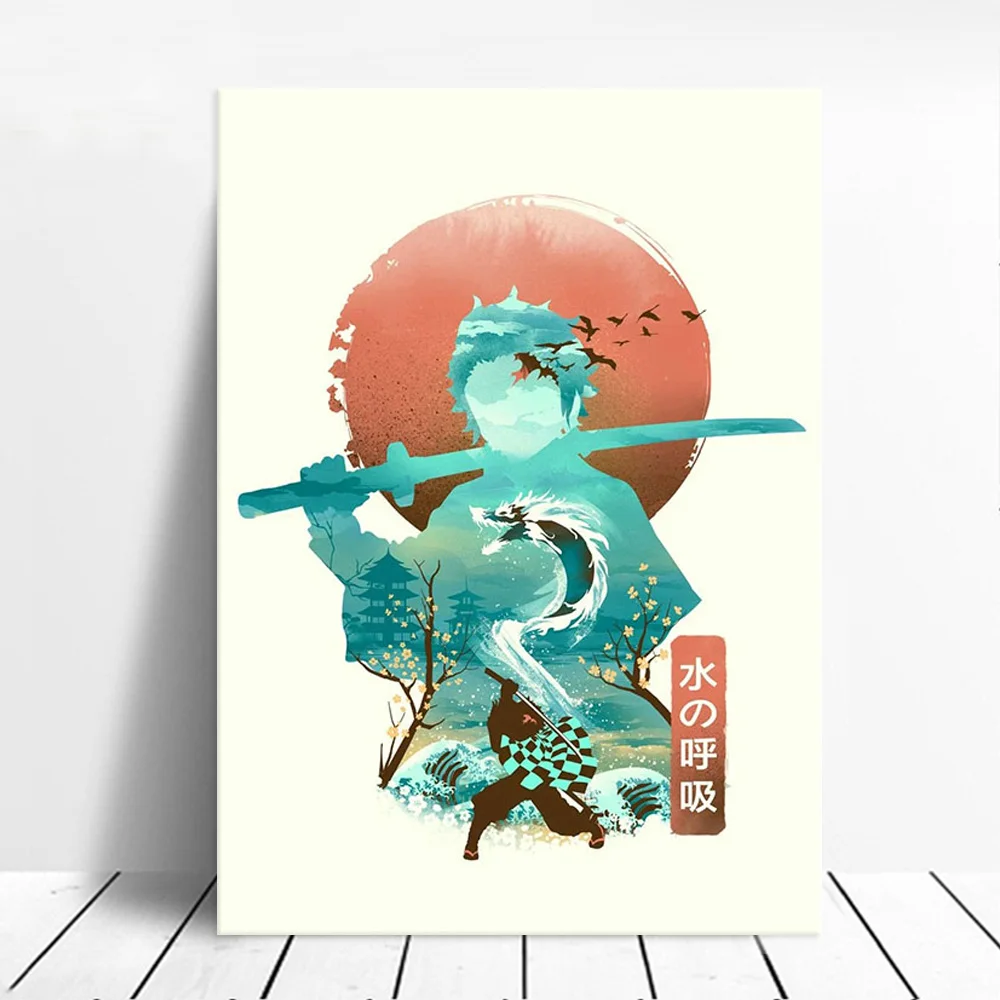 Demon Slayer Poster Artwork Wall Art Picture Print Canvas Painting For Home Living Room Decor | &amp Calligraphy