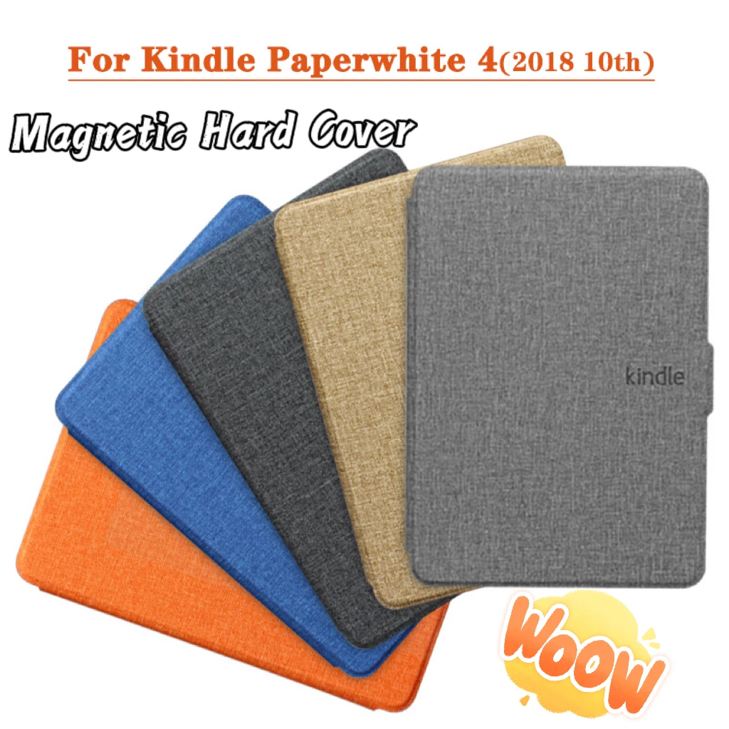 Магнитный жесткий чехол для Kindle Paperwhite 4 тканевая текстура 2018 10-го поколения