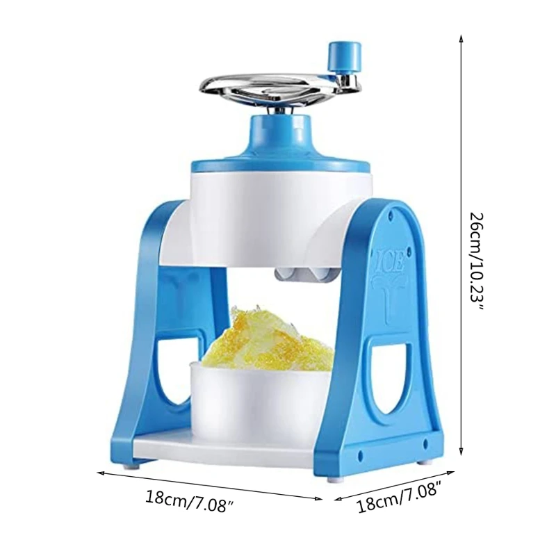 

Portable Manual Ice Crusher Shaver Handheld Snow Crushing Ice Machine Stainless Steel Blade Shredding Ice Slush Maker for DIY