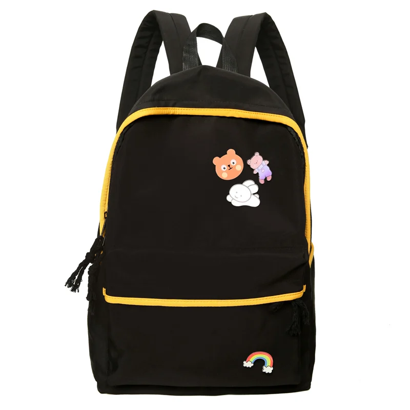 

Ins School Bag Female Korean 2020 Harajuku Junior High School Student Backpack Girl Large Capacity Solid Color Backpack